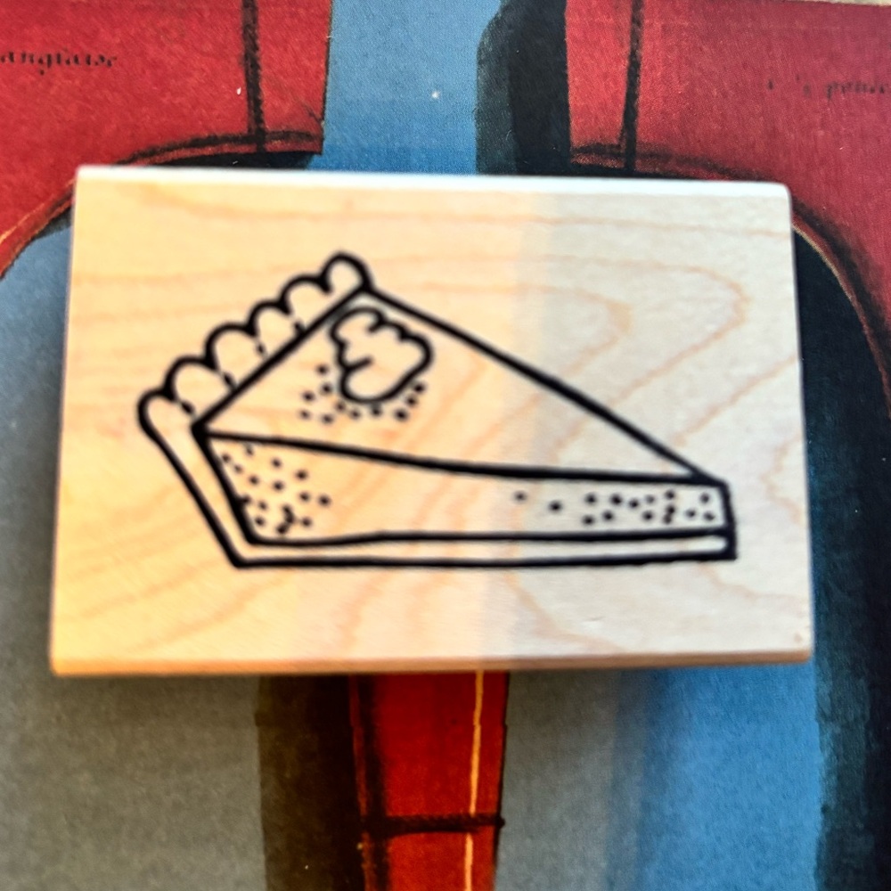 Paper Source - Slice of Pie Love - Rubber Stamp EUC